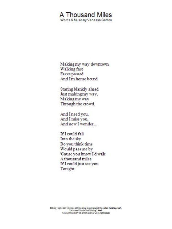 A thousand miles away from here lyrics
