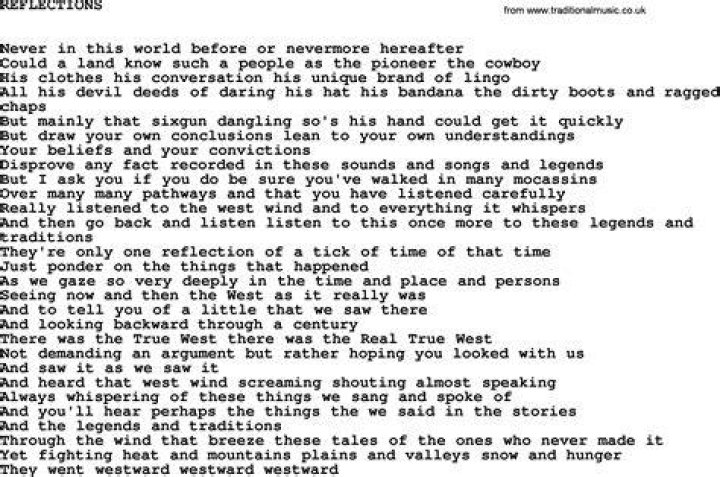 And reflection lyrics