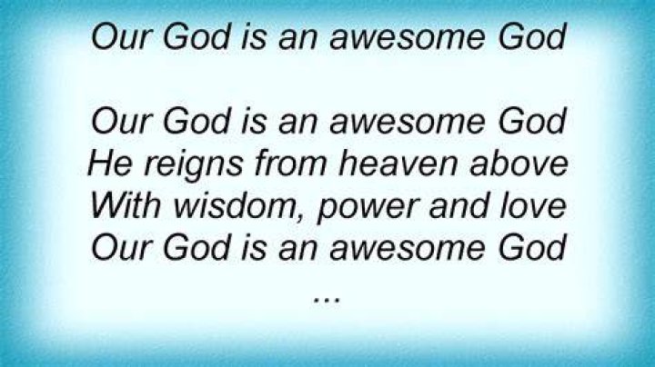 Awesome god u are lyrics
