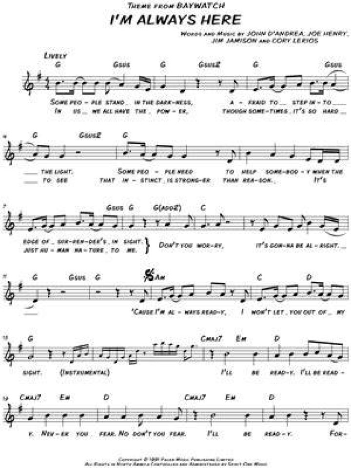 Baywatch theme song lyrics