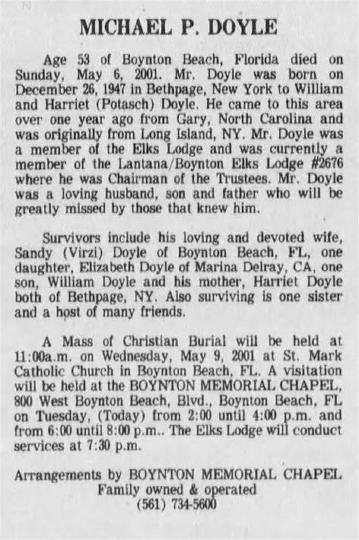 Cj Doyle Obituary