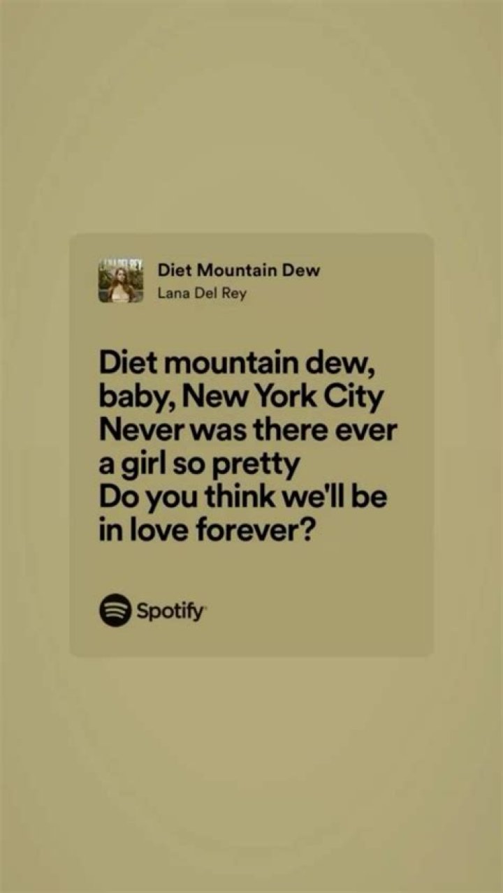 Diet soda lyrics