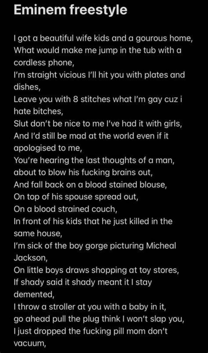 Eminem freestyle lyrics