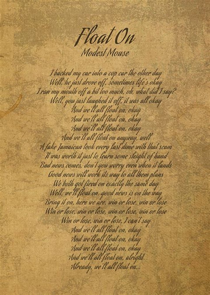 Float on (modest mouse cover) lyrics