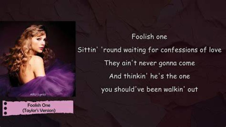 Foolish one taylor swift lyrics