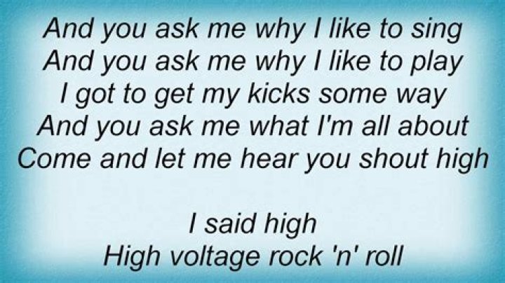 High voltage lyrics