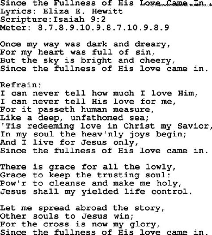 In his fullness lyrics