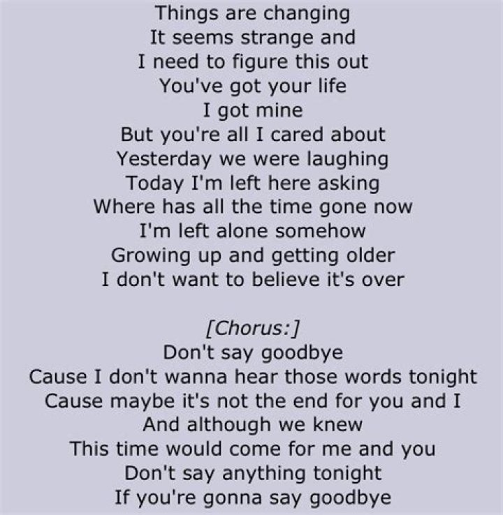 It’s time to say goodbye lyrics