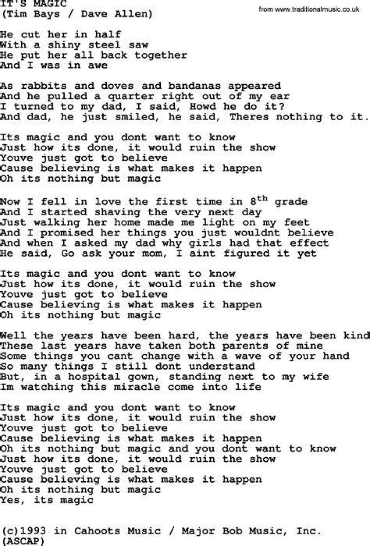 Its magic baby lyrics