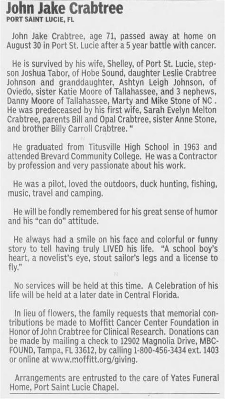 Jake Bridgeford Obituary