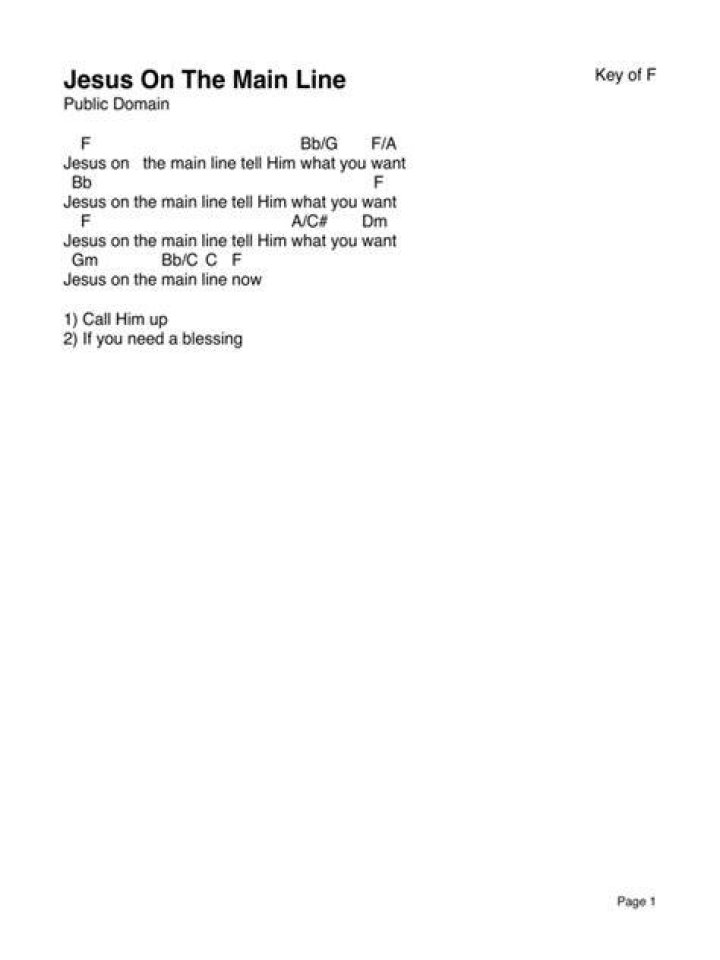 Jesus on the main line lyrics