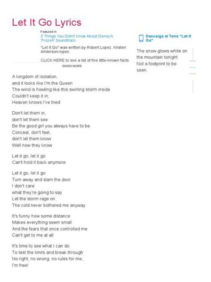 Let it go (german) lyrics