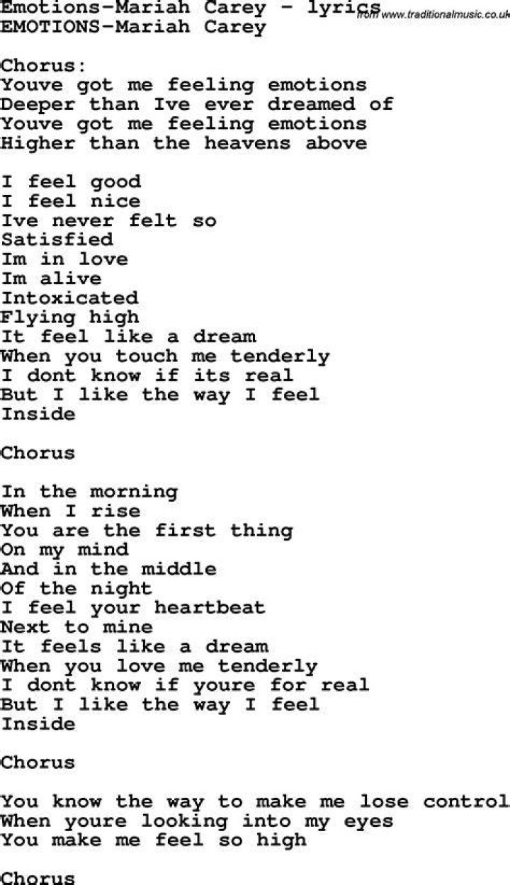 Love, emotions lyrics