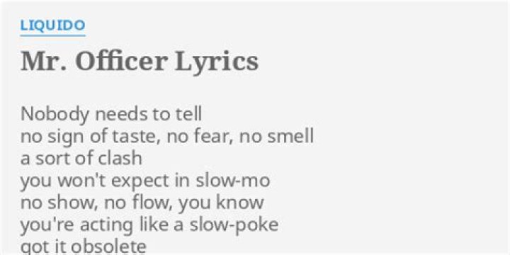 Mr. officer lyrics