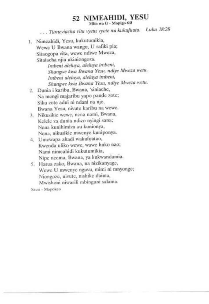 Nimeahidi lyrics