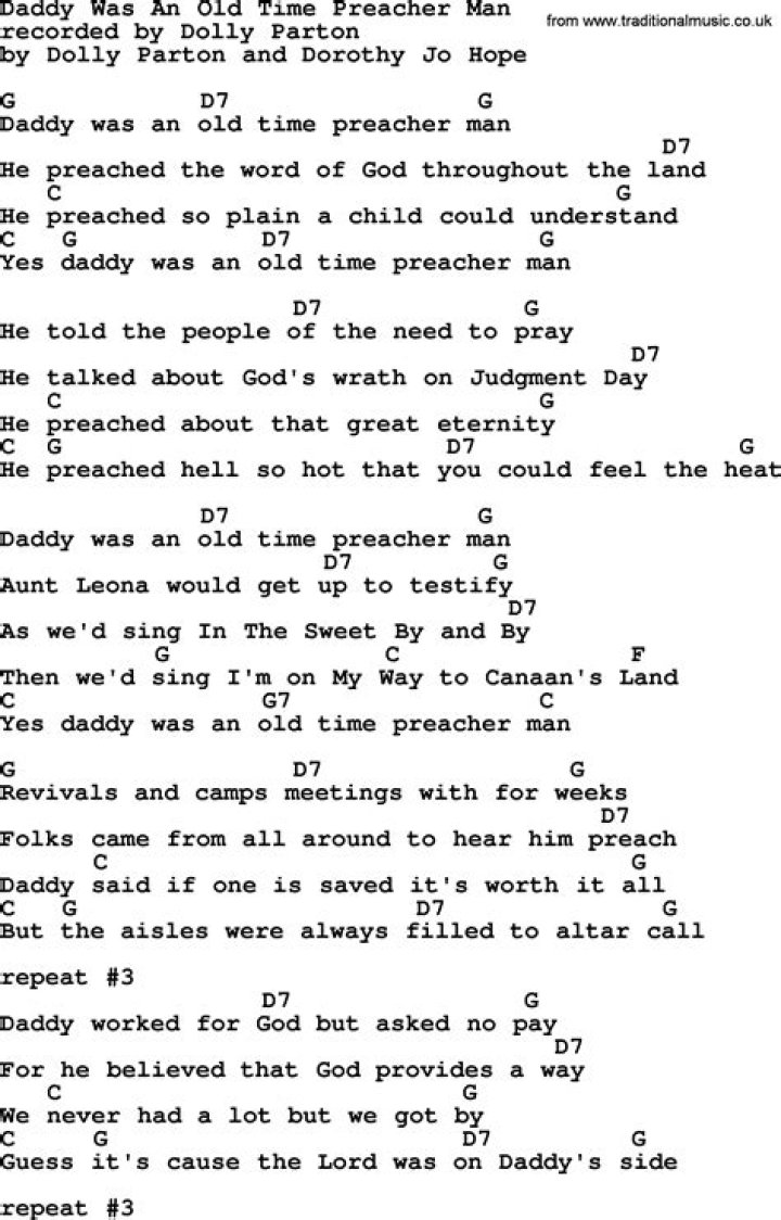 Old time preacher lyrics