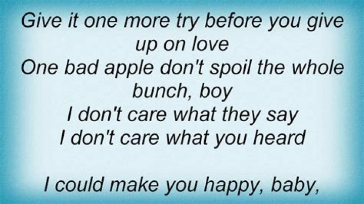 One bad apple lyrics
