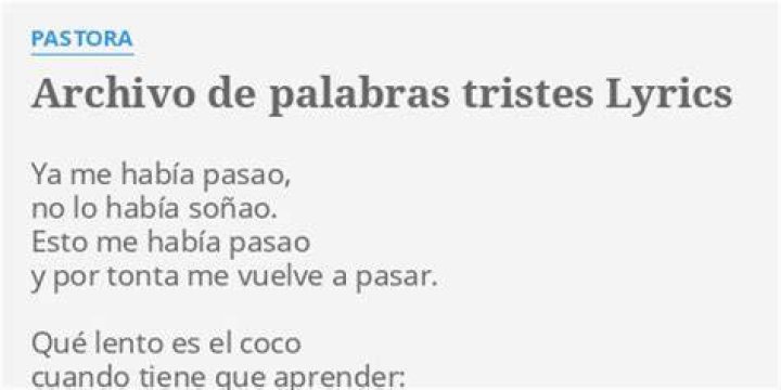 Palabras tristes lyrics