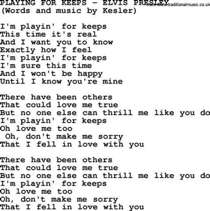 Playing for keeps lyrics