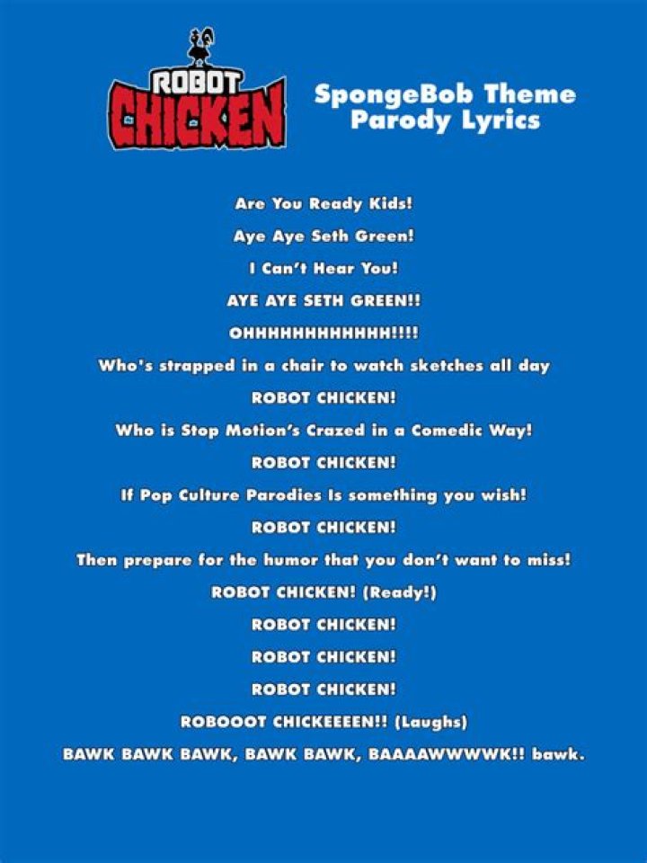 Robot chicken lyrics