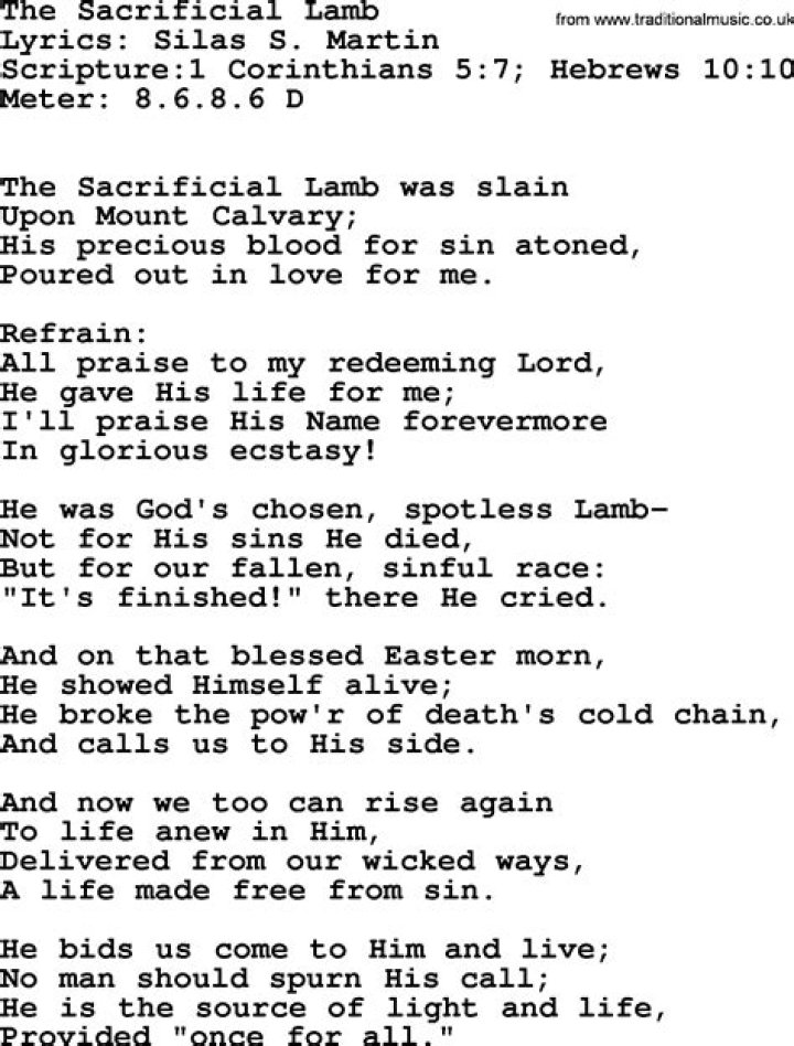 Sacrificial lamb lyrics