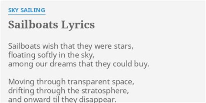 Sailboats lyrics