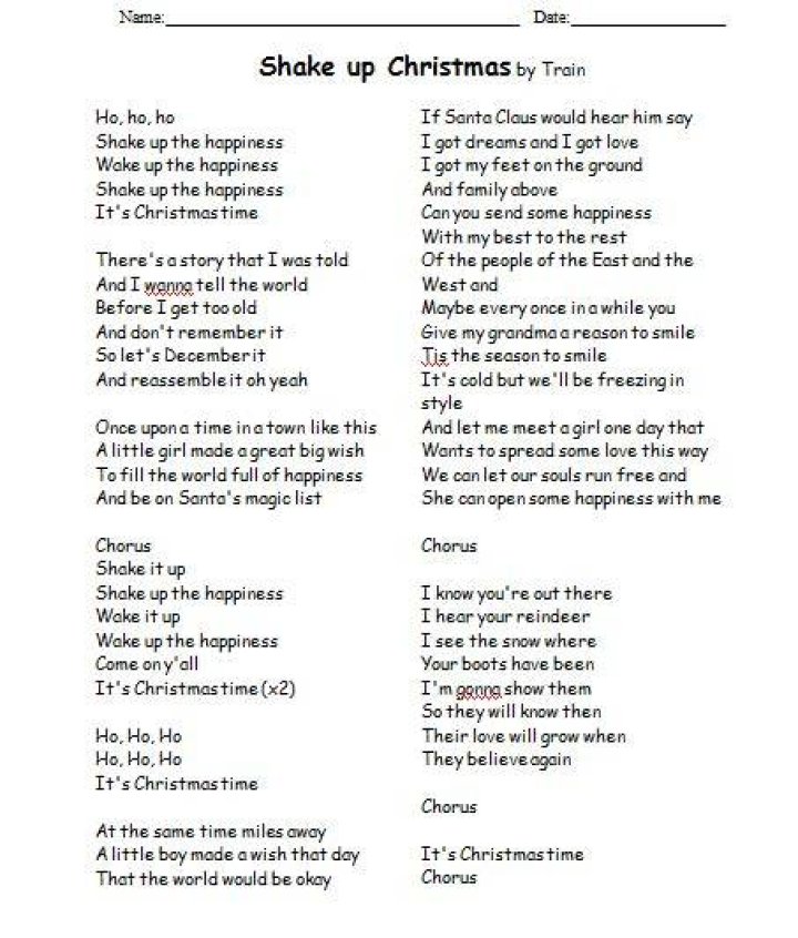 Shake up christmas lyrics