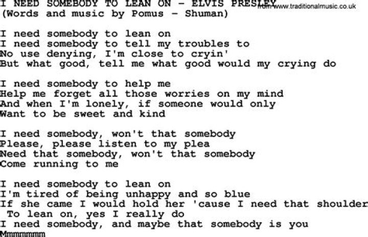 Someone to lean on lyrics