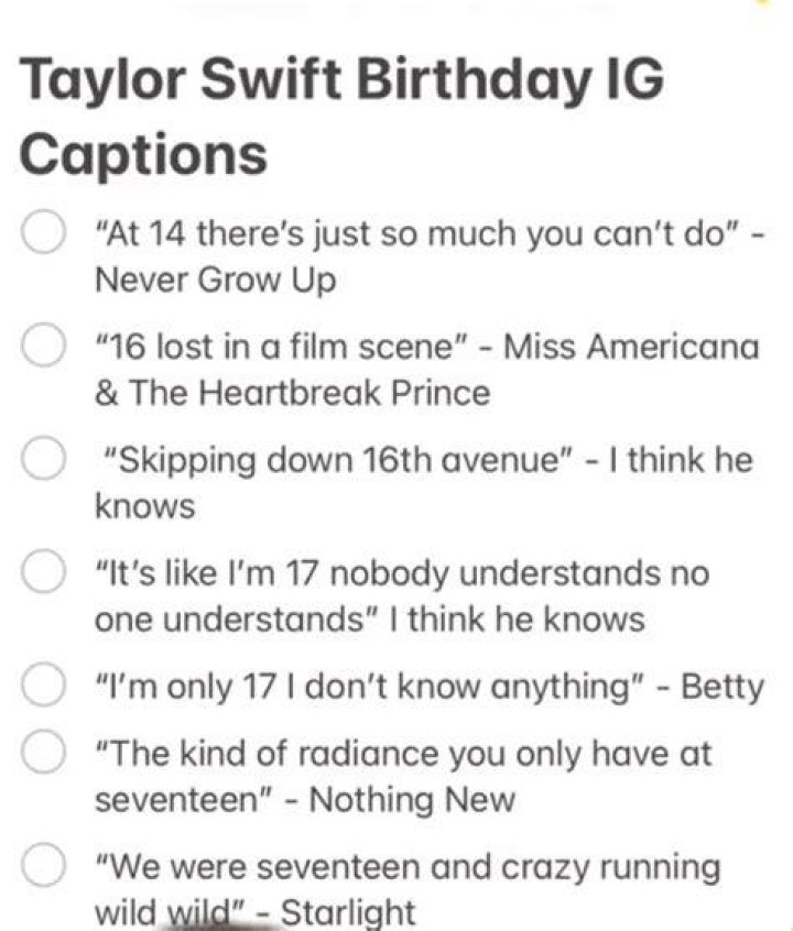 Taylor swift birthday lyrics