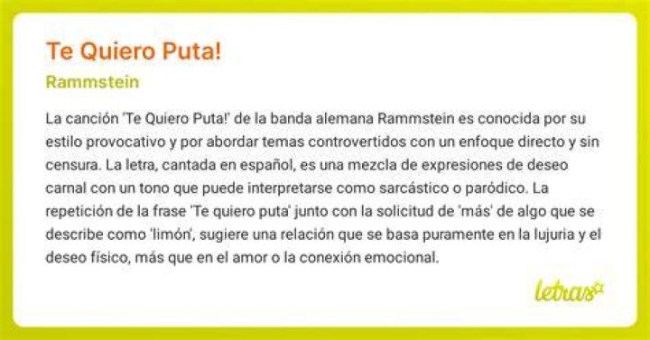 Te quiero puta translation lyrics