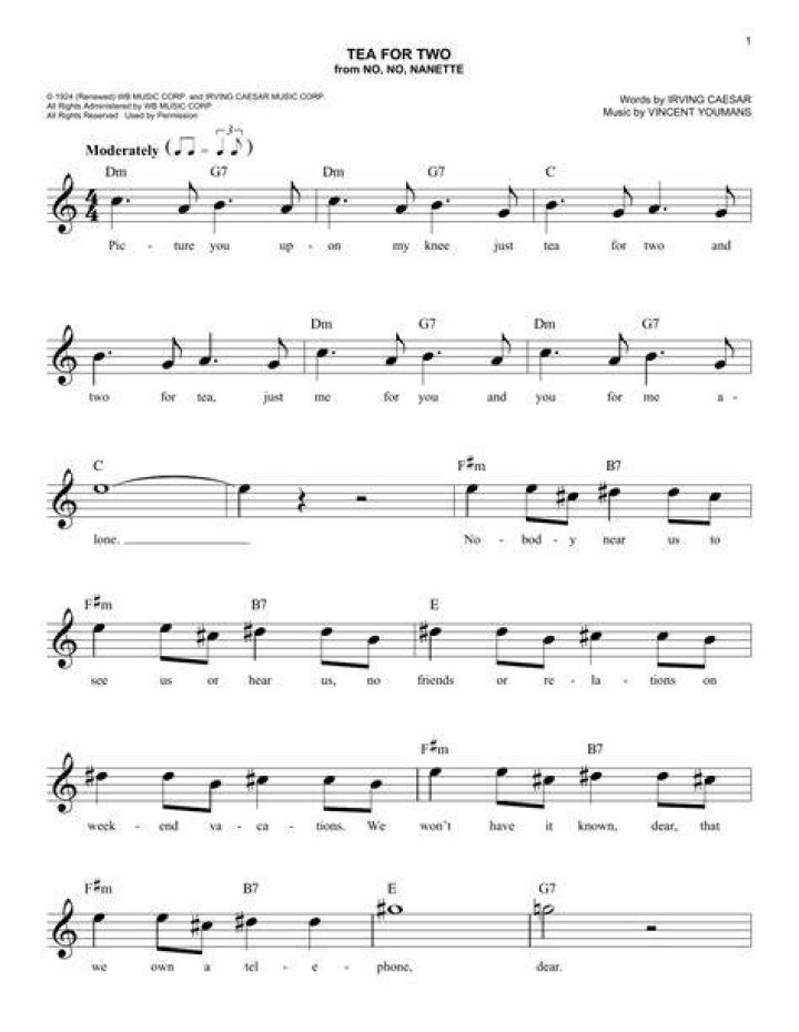 Tea for two lyrics