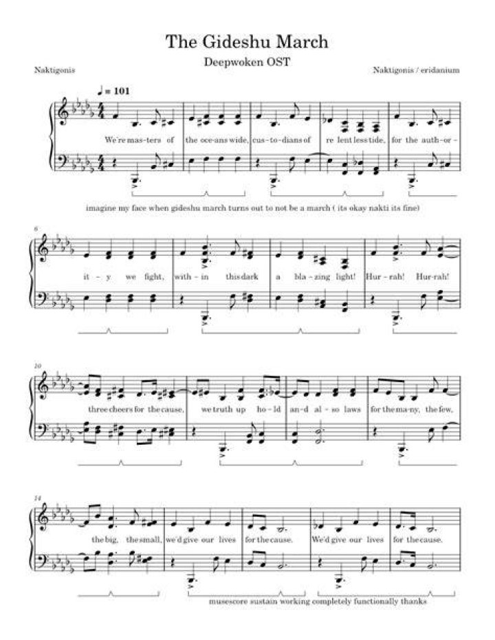 The gideshu march lyrics