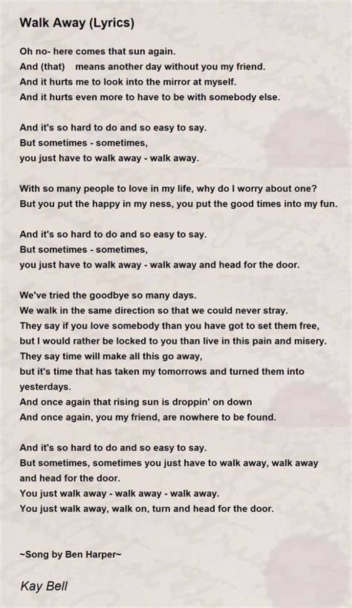 Turn your back walk away lyrics