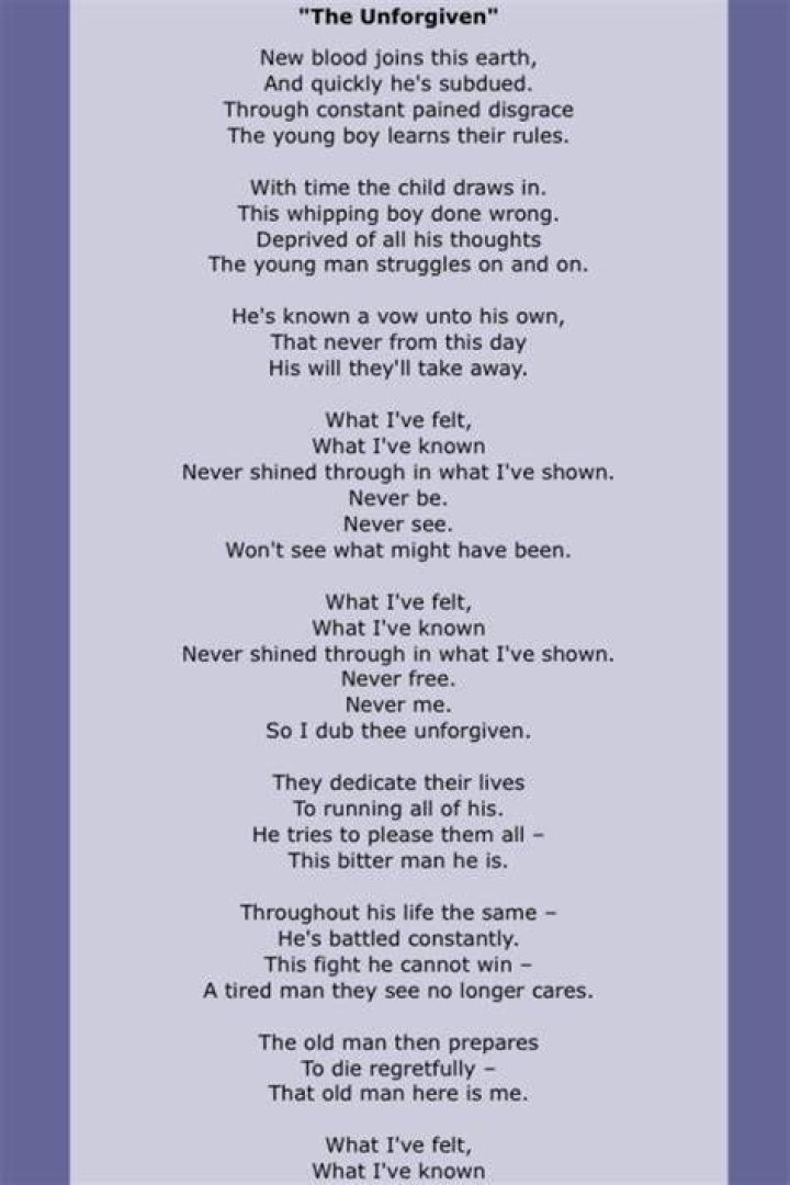 Unforgiven lyrics