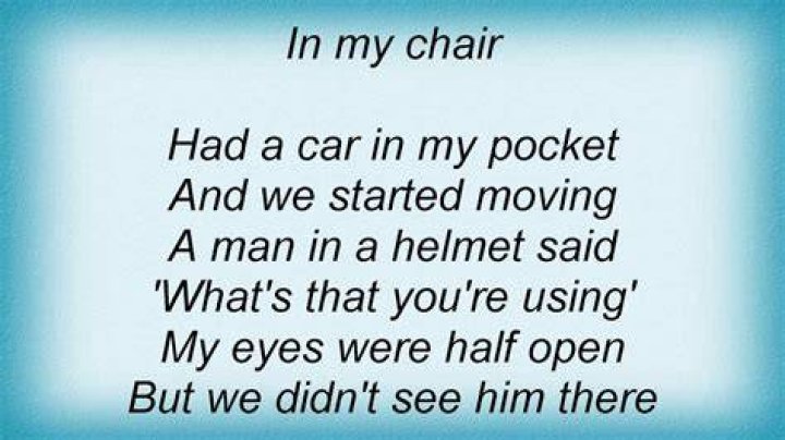 Water reaching my chair lyrics