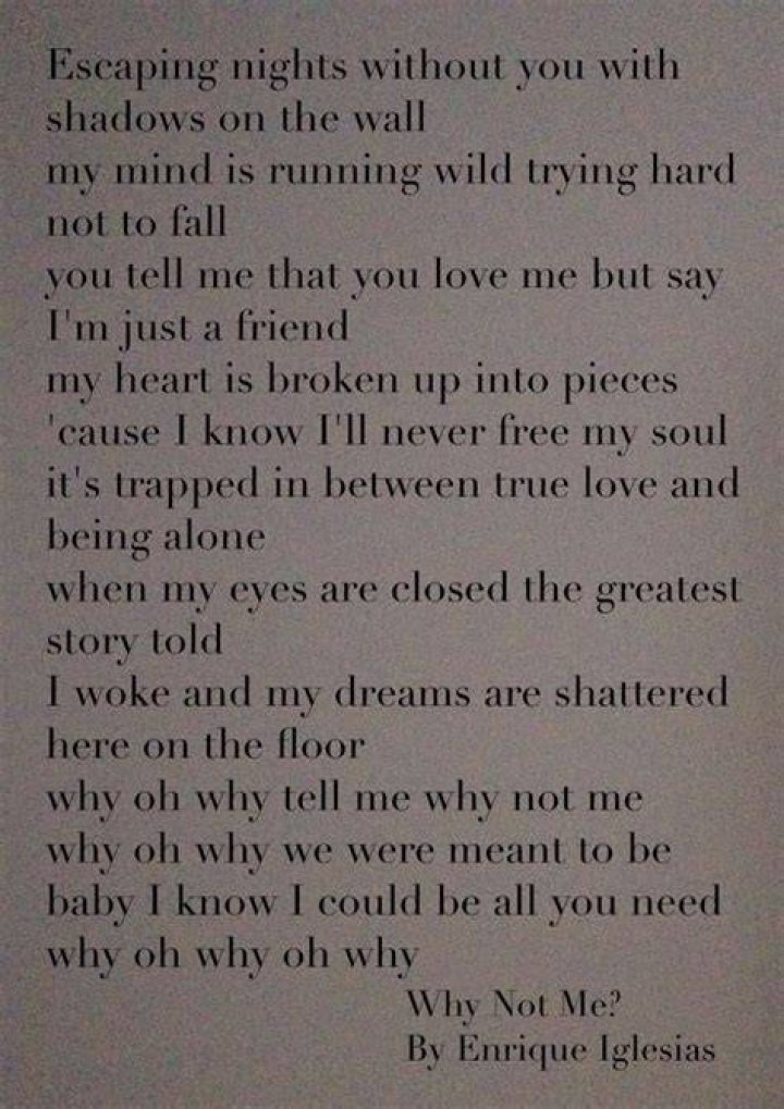 Why not me lyrics